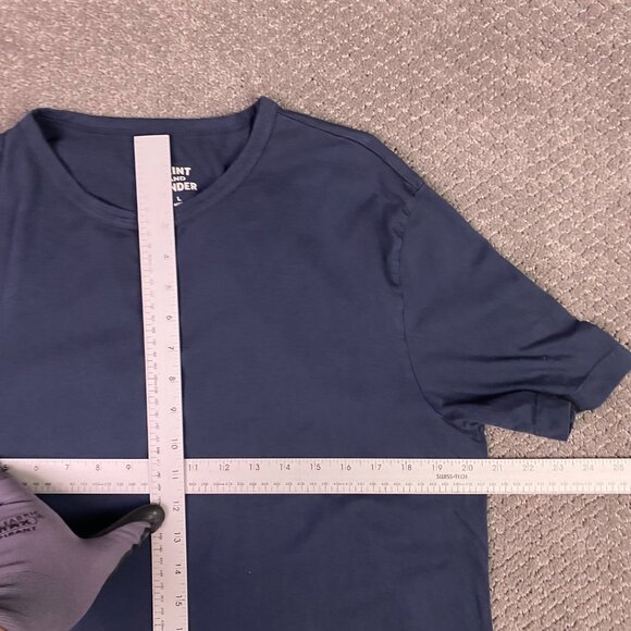 Flint And Tinder Henley Shirt Men's Large Fits Like Medium Blue Short Sleeve T - Picture 5 of 7